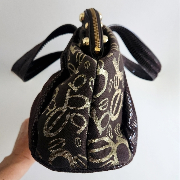 Bebe Vintage Y2K Gorgeous Dark Brown Bag With Snake Accents Gold Hardware & Logo - Picture 11 of 16